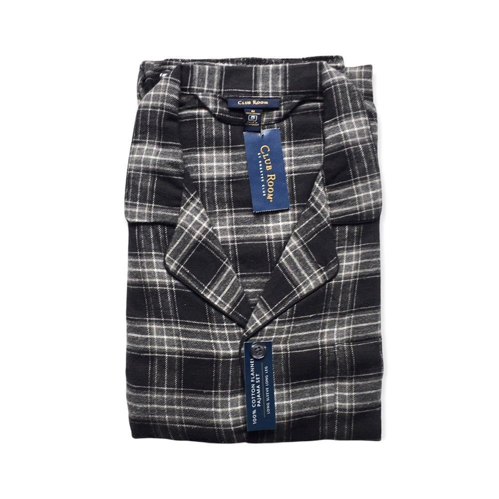 🆕Club Room Long Sleeve Plaid Pajama Sleep Set